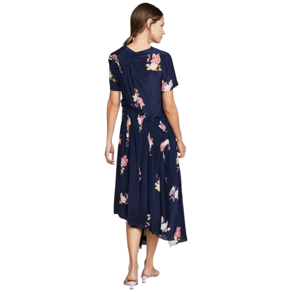 Preen Line Verna Floral Asymetrical Navy Midi Dress - Picture 5 of 13